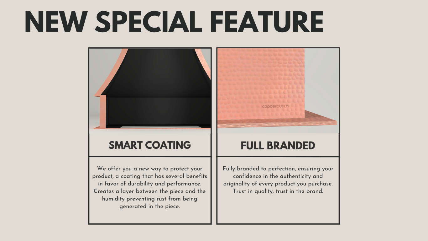 Campana extractora de cobre de montaje en pared contemporánea