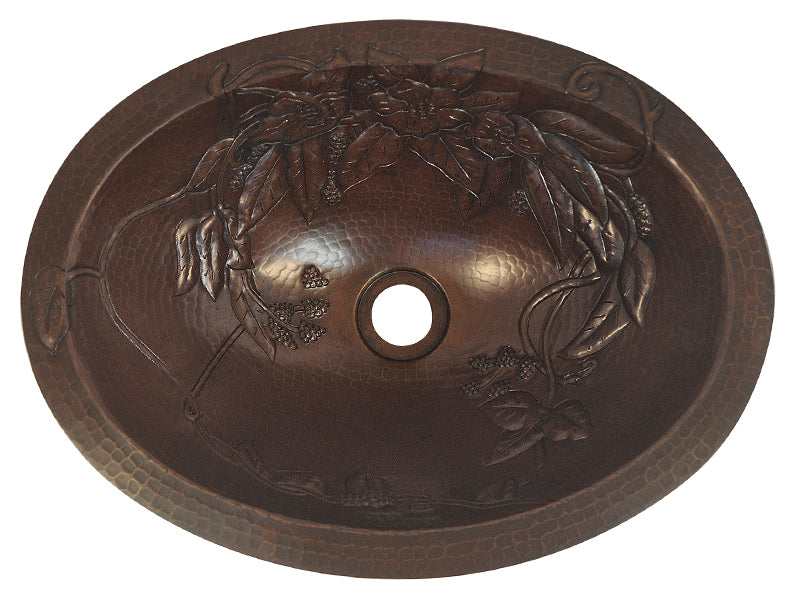 Innova Copper Oval Bath Sink Squares Design