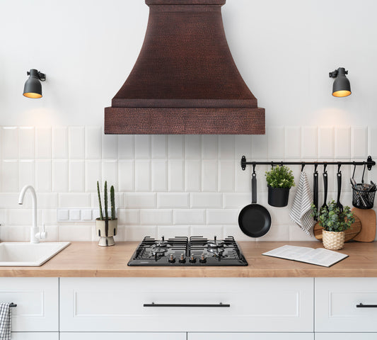 Pirámide de montaje en pared para campana extractora de cobre