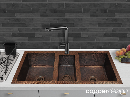 Innova Copper Triple Bowl Kitchen Sink