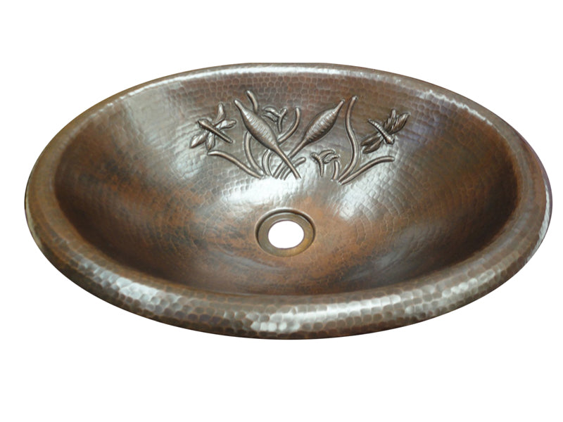 Diseño de prisas del lavabo del baño ovalado de cobre