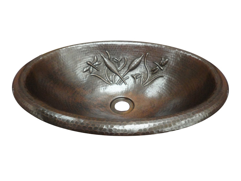 Diseño de prisas del lavabo del baño ovalado de cobre