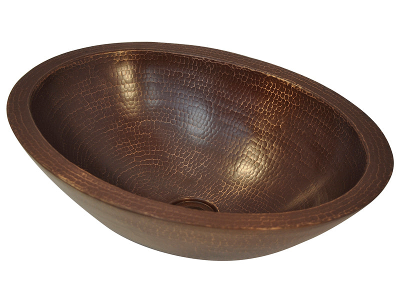 Copper Oval Vessel Sink Double Wall