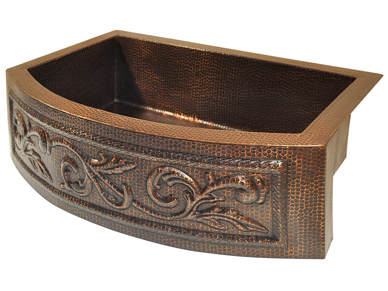 Copper Round Sink With Design