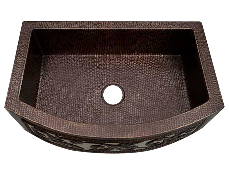 Copper Round Apron Kitchen Sink Silver Design