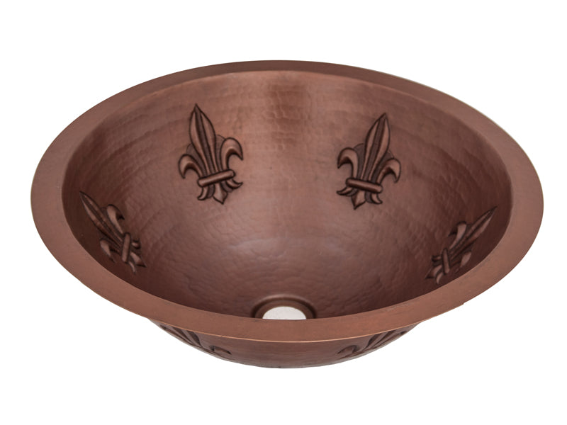 Copper Bath Sink Fleur Da Lis Design