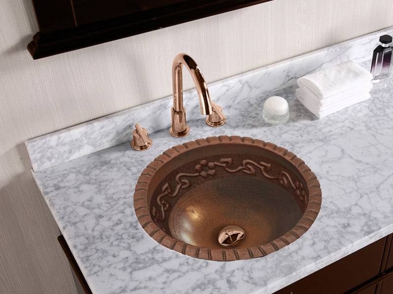 Copper Sink Flower Design