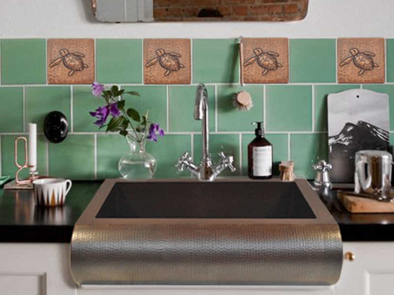 Copper Tile Turtle decoration