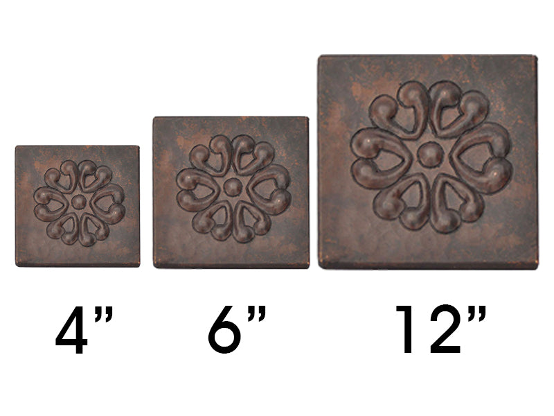 Copper Tile Flower Heart Duplicar