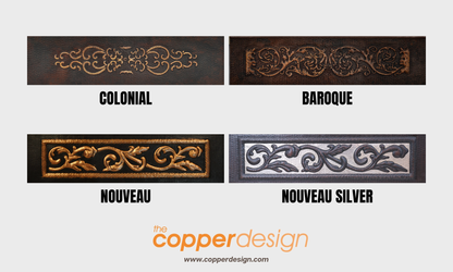 Fregadero de cocina de cobre 50/50 con diseño