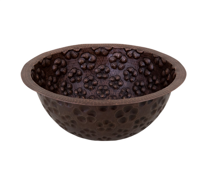 Lavabo de baño redondo de cobre liso de alto brillo 