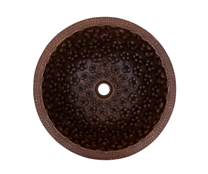 Lavabo de baño redondo de cobre liso de alto brillo 