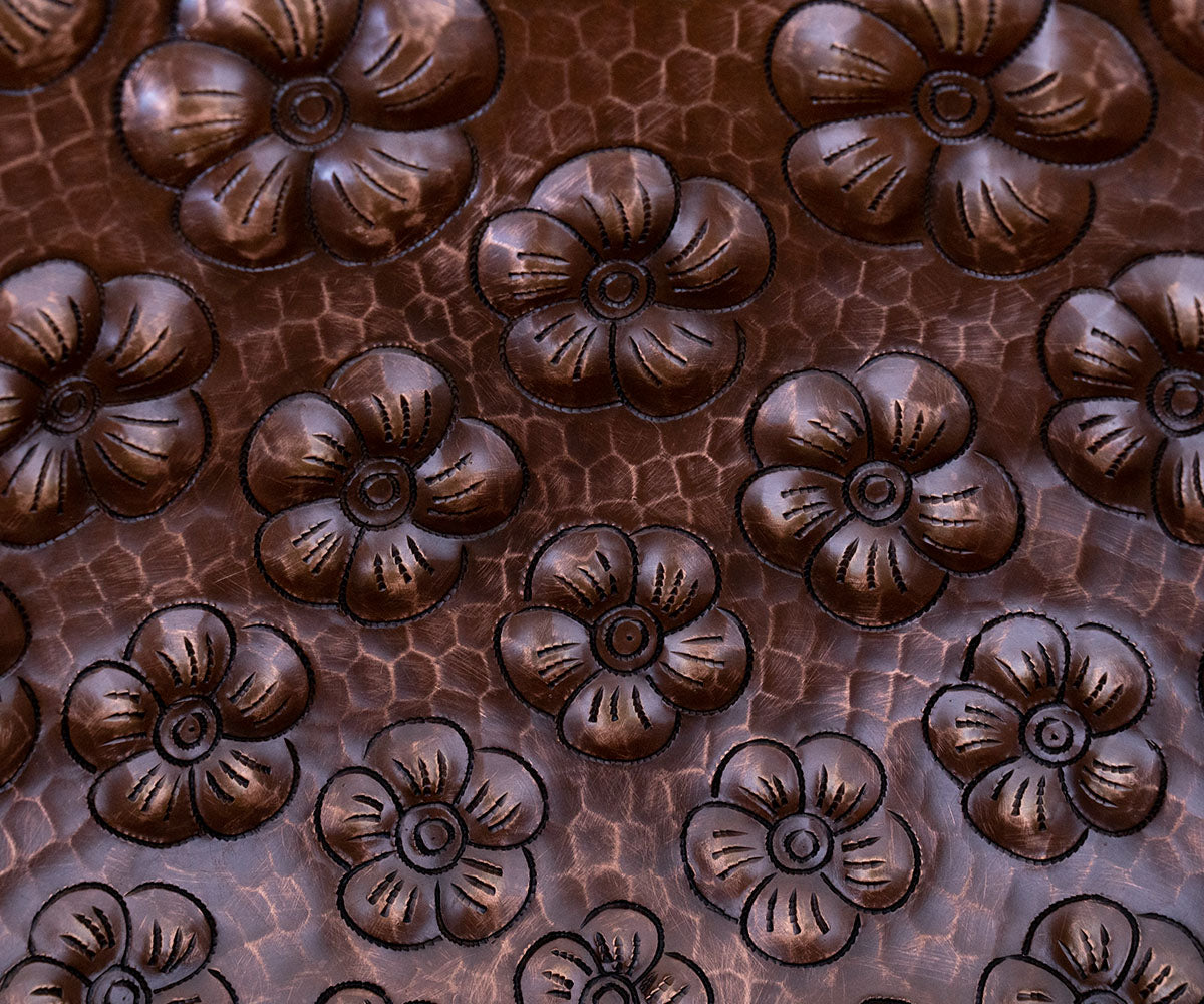 Lavabo de baño redondo de cobre liso de alto brillo 