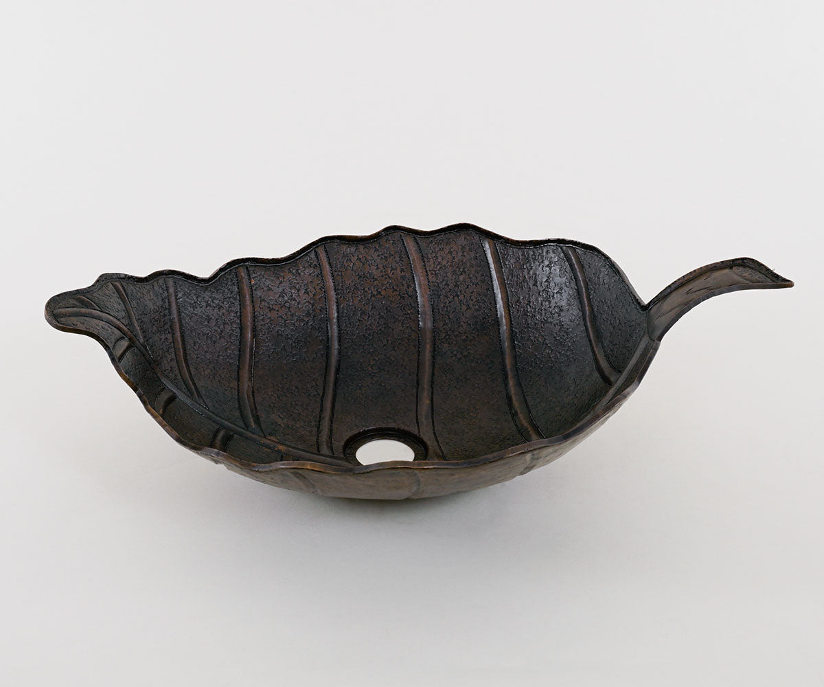 Innova Copper Vessel Sink Oak Leaf Design