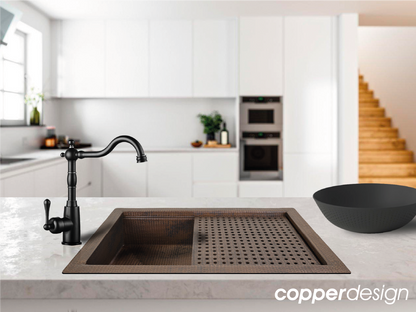 Copper Kitchen Sink Griding Design