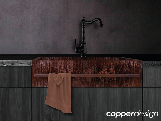 Copper Farmhouse Kitchen Sink With Towellbar