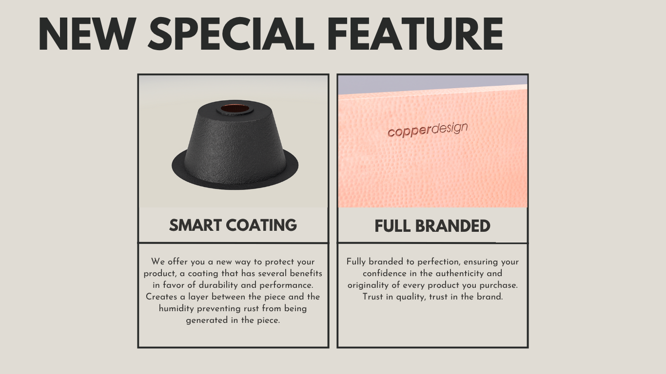 Fregadero de barra rectangular de cobre 