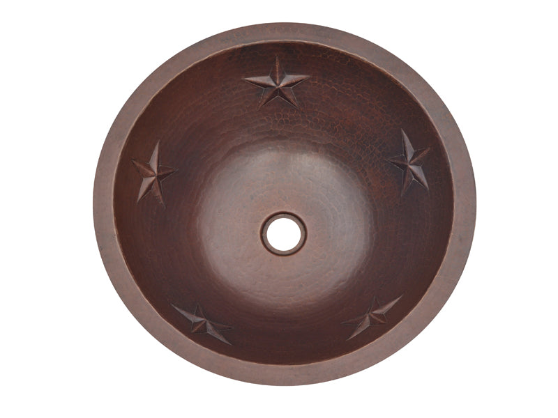 Copper Round Sink Star Design