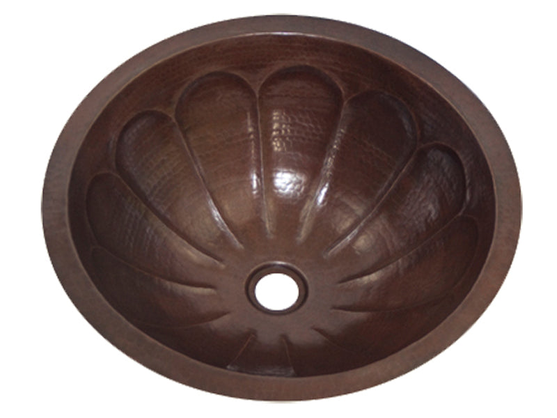 Copper Round Bath Sink Pumpkin Design