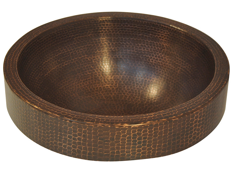 Copper Round Vessel Sink With Apron