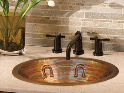 Copper Oval Bath Sink Horseshoe Design