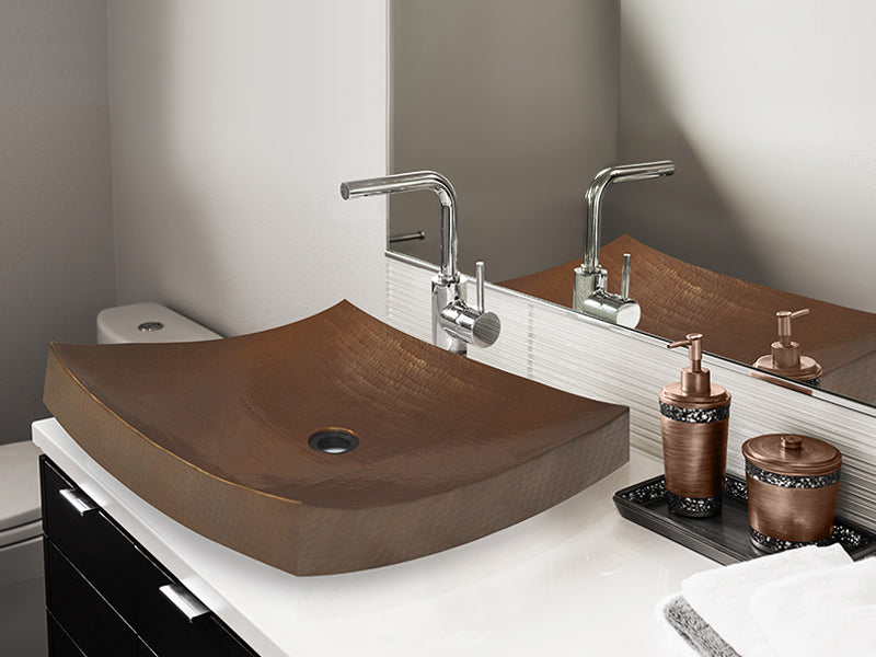 Copper Rectangular Vessel Sink Kohani Design