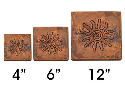 Pack of Copper Tiles Infinity Sun Design